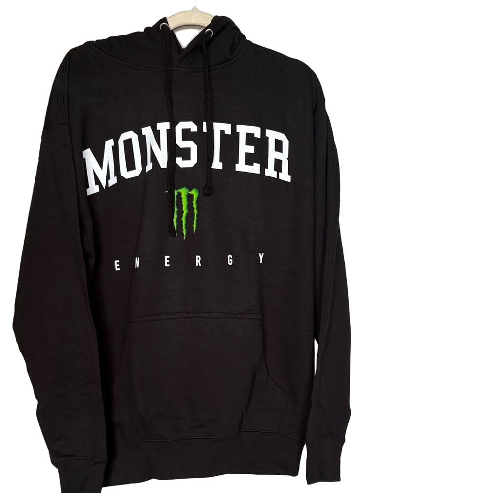 Monster Energy Hoodie Black Pullover Sweatshirt Logo Front & Back – NWOT